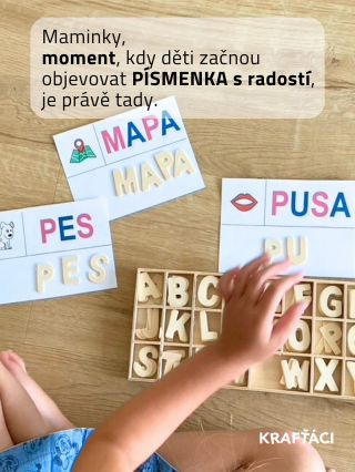 Právě tady začíná cesta, jak se učit s lehkostí.🌿 Když rozbalíš sadu Písmenka, nezískáš jen krabičku dřevěných tvarů....